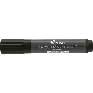 Pincel Marcador Permanente Pilot Atômico 1100P Ponta Chanfrada Recarregável Preto Pincel Marcador Permanente Pilot Atômico 1100P Recarregável Preto