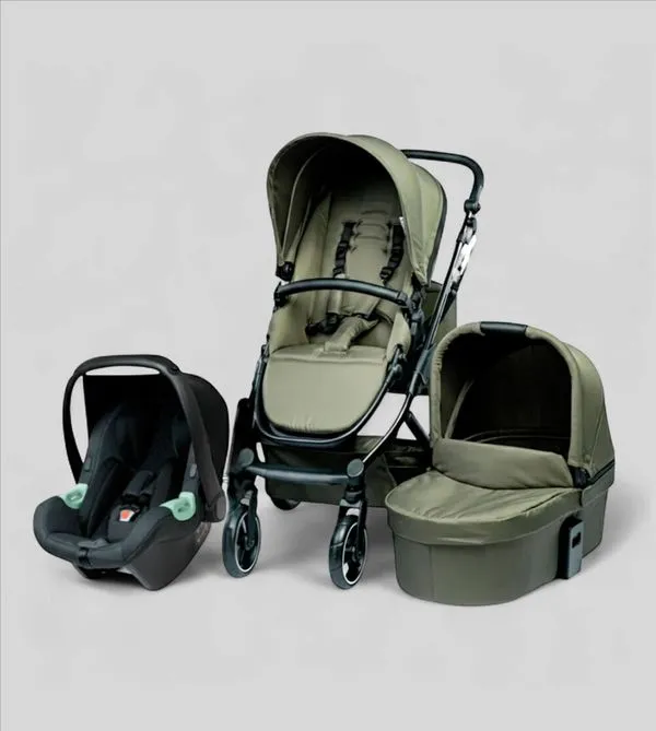 Carrinho COMO 4 com Bebê Conforto e Moisés ABC Design Olive