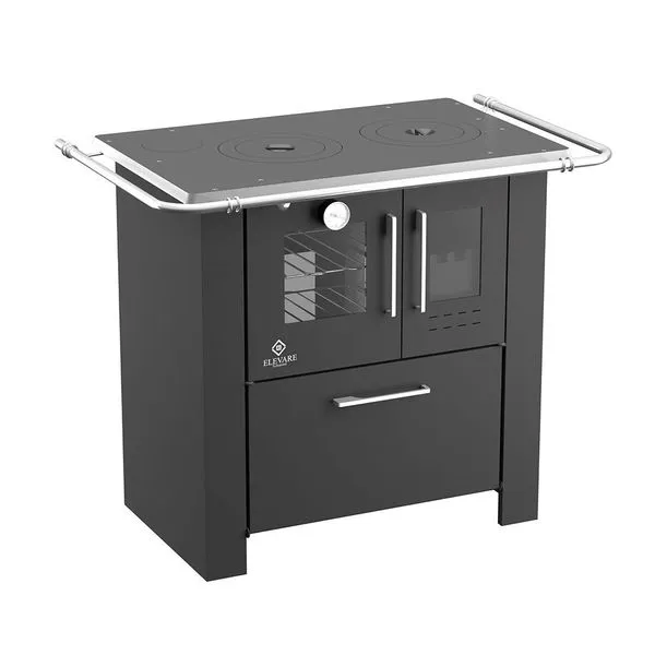 Fogão a Lenha 4 Bocas Elevare Industrial Cheff N° 2 Esquerdo Preto Chapa Ferro Fundido Fogão a Lenha 4 Bocas Elevare Industrial Cheff N° 2 Esquerdo Preto
