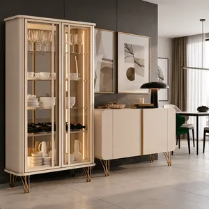 Conjunto Cristaleira Évora e Aparador Buffet Benvenuto HB Móveis | Off White