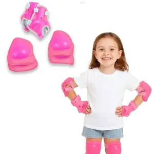 Kit de Proteção Infantil Joelheira Cotoveleira Protetor de Pulso para Skate Patins Bike Rosa Yeet Kit de Proteção Infantil Joelheira Cotoveleira Protetor de Pulso Rosa Yeet