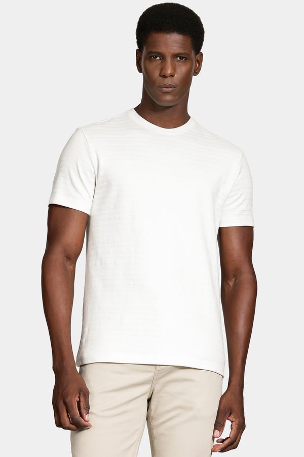 Camiseta Manga Curta Suedine Canelado Off White - G