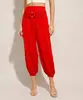 Calça Jogger de Viscose com Argola Cintura Alta Vermelha 38