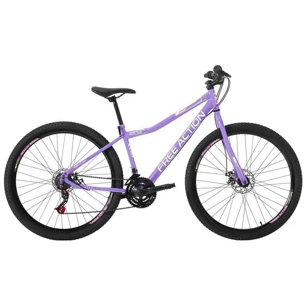 Bicicleta Riese 1.5 Mountain Bike Aro 29 Quadro Aço 21 Marchas Freio a Disco Lilás Free Action Bicicleta Riese 1.5 Mtb Aro 29 Quadro Aço 21 Marchas Freio a Disco Lilás Free Action
