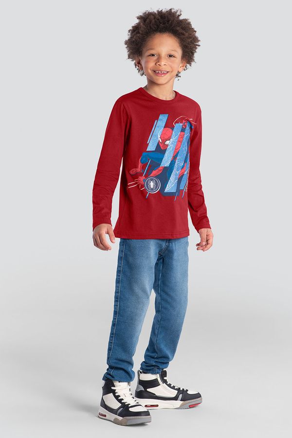 Camiseta infantil menino Homem-Aranha metalizada Brandili - 8