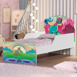 Cama Infantil Paraiso Unicórnio Com Colchão