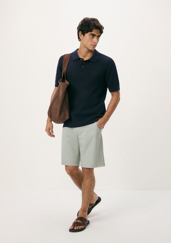 Bermuda Masculina Chino Em Sarja Peletizada - Azul 048