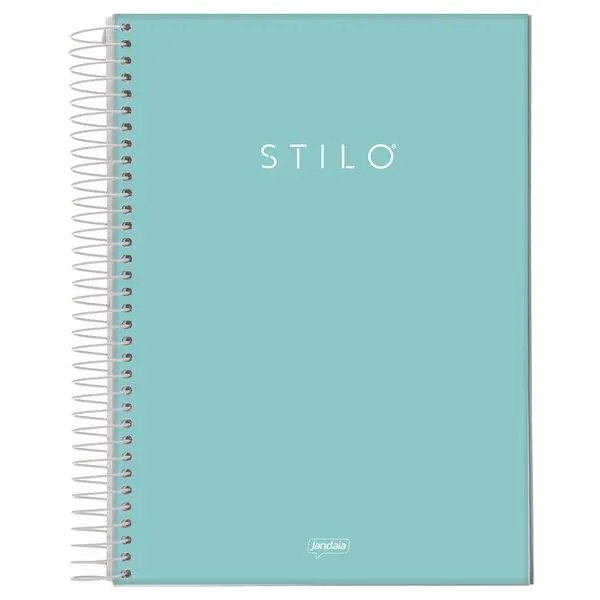 Caderno Universitário Espiral Capa Dura Stilo Verde Pastel 10 Matérias 160 Folhas 6883577 - Jandaia