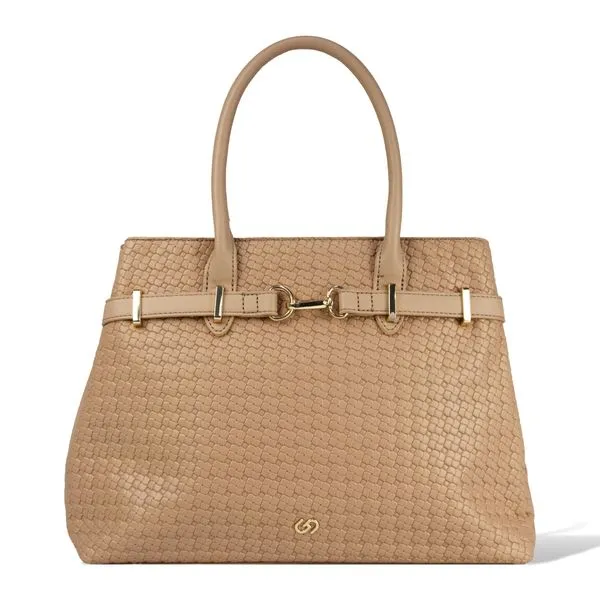 Bolsa Mão e Transversal Woven BS72862GA Gash BEGE