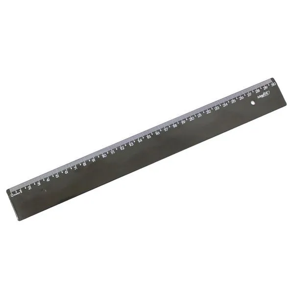 Régua de 30cm New Line Plástico Preto Piano 10270129 - Waleu