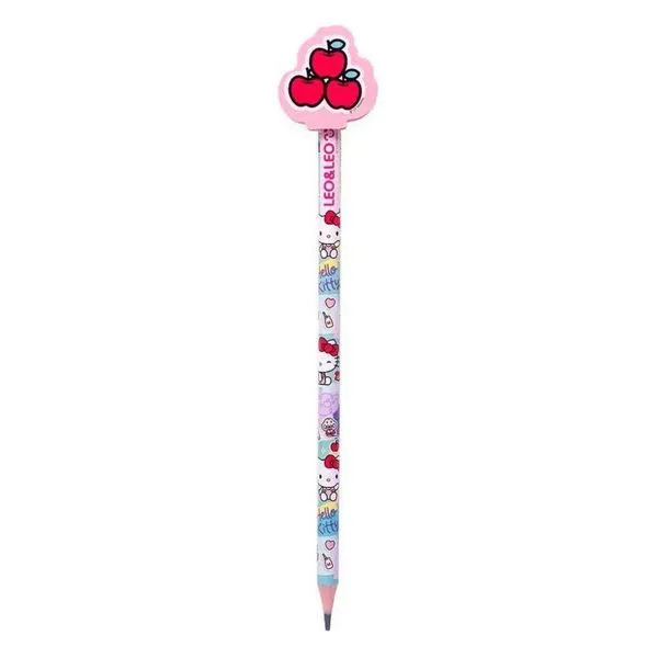 Lápis Hb Com Borracha Na Ponta Hello Kitty Leo&leo Rosa