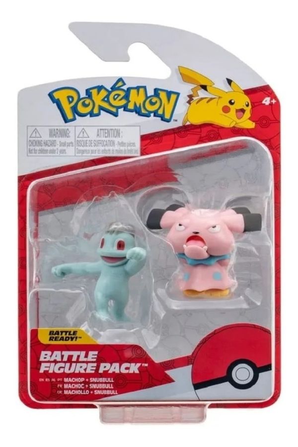 Pokemon - 2 Figuras de 5cm - Machop e Snubbull
