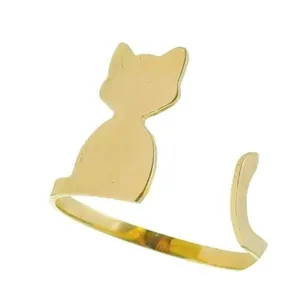 Anel Falange Gato Gatinho Banhado A Ouro