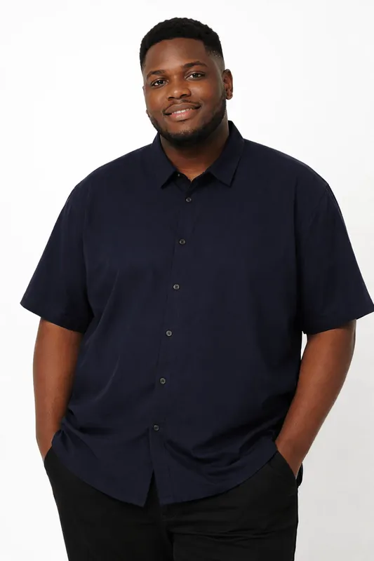 Camisa Manga Curta Plus Size Masculina MARINHO EG
