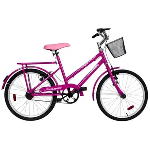Bicicleta Cairu Aro 20 Genova Com Bagageiro E Cesta Rosa (MP)