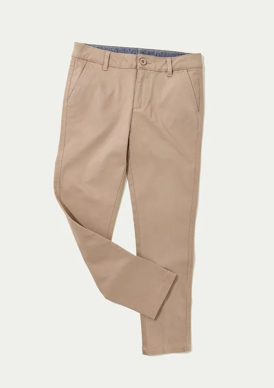 Calça Social Infantil Menino Slim - Bege 006