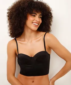 sutiã cropped meia taça preto 40