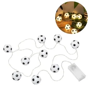 Varal de Luz LED Decorativo Copa do Mundo com 10 Bolas de Futebol 2,75M Extra Festas Varal de Luz LED Copa do Mundo 10 Bolas de Futebol Extra Festas
