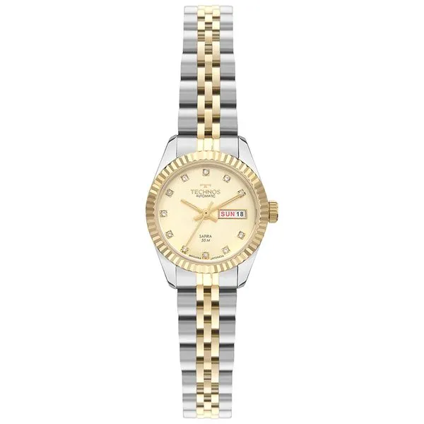 Relógio Technos Feminino Automático Bicolor - NH06AF/1X Relógio Technos Feminino Riviera Bicolor - NH06AF/1X