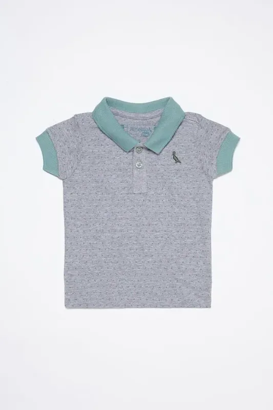 Polo Bb Pontinhos Cinza Mescla - G
