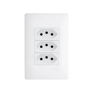 Tomada Tripla Fame Habitat 2p+t 10a Com Placa 4x2 Branca