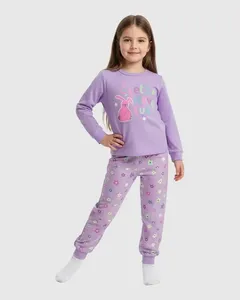Pijama Longo Infantil Menina Calça Estampada Brilha No Escuro Malwee Kids Roxo - 4