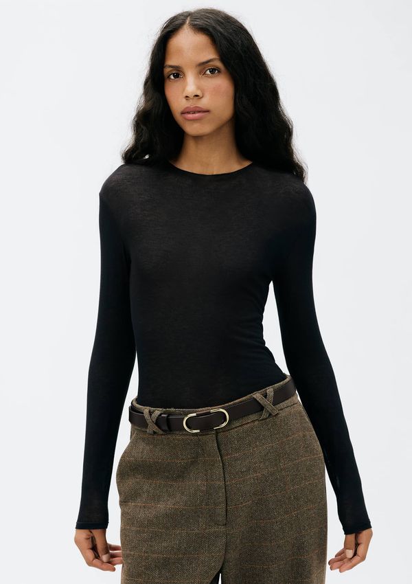 Blusa Feminina Manga Longa Segunda Pele - Preto XP