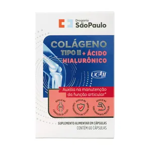 Colágeno Tipo II UC-II + Ácido Hialurônico + Vitaminas e Minerais Drogaria São Paulo 60 Cápsulas