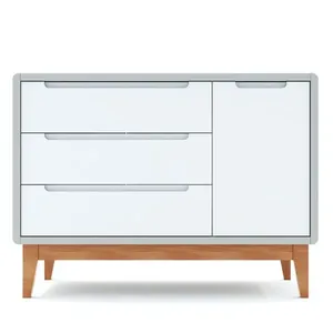 Cômoda Bo com Porta Branco / Cinza / Jequitibá