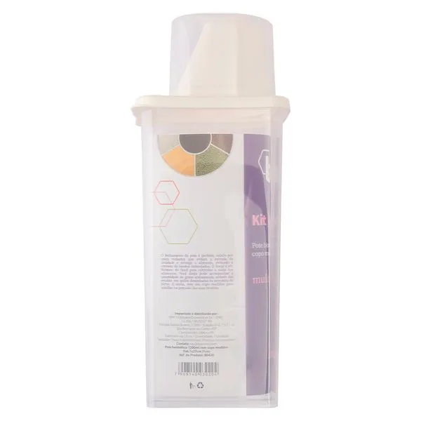 Pote Hermético Medidor Plástico 1200ml 9x6,7x27cm B0420 - bee
