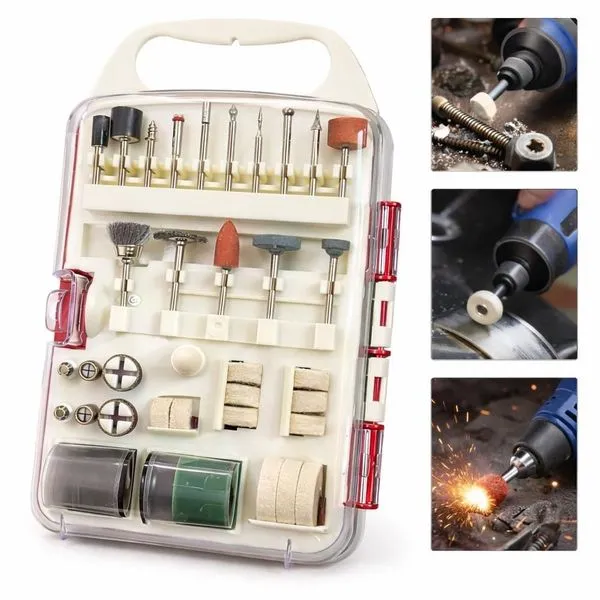 Kit Acessorios Micro Retifica 71 Acessorios Maleta Universal Corte Lixa Gravamento Polimento Artesanato Vidro Gesso