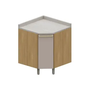 Balcão de Canto 74 cm 1 Porta com Tampo Luciane Classic | Freijo/Cinamomo (S/V)