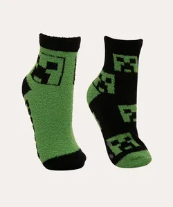 kit de 2 meias infantis minecraft multicor 23 - 28