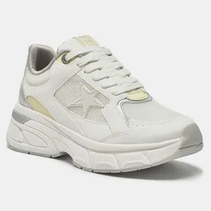 Tenis casual esportivo. Amarelo e branco e prata 297-001-02 35