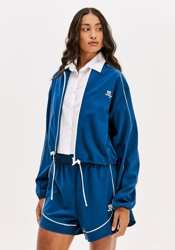Jaqueta Bomber Com Bolsos Azul G