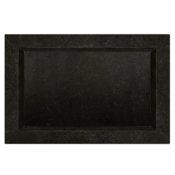 Nicho de Granito N06040PSCFES para Banheiro com Fundo Escovado Preto São Gabriel L.A Pias e Granitos Nicho de Granito N06040PSCFES com Fundo Escovado Preto São Gabriel L.A Pias e Granitos