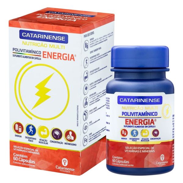Polivitamínico Energia Multi 60 Cápsulas Catarinense Nutrição Polivitaminico Energia Multi 60 Capsulas Catarinense Nutricao