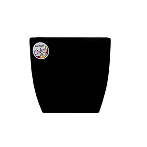 Vaso Oxford Quadrado FG Import Preto 12 cm