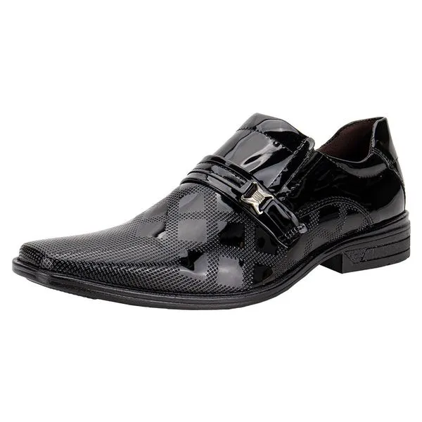 Sapato Masculino Social Bkarellus TR97 VERNIZ/PRETO 01 40