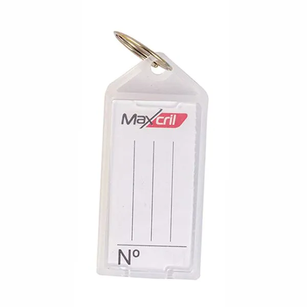 Chaveiro com Etiqueta Plástico Branco Pack com 25 Unidades 10180014 - Maxcril