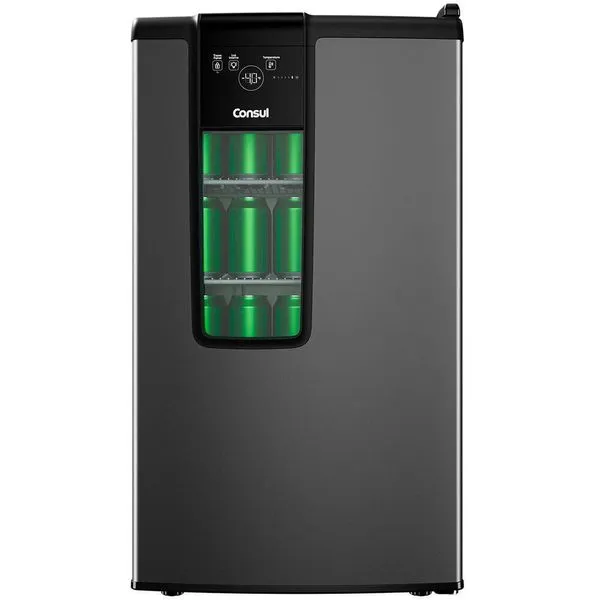 Cervejeira 83L CZD12MT Frost Free para 75 Latas Titanium 220V com Porta de Vidro Consul Cervejeira 83L Czd12mt Frost Free para 75 Latas Titanium 220V Consul