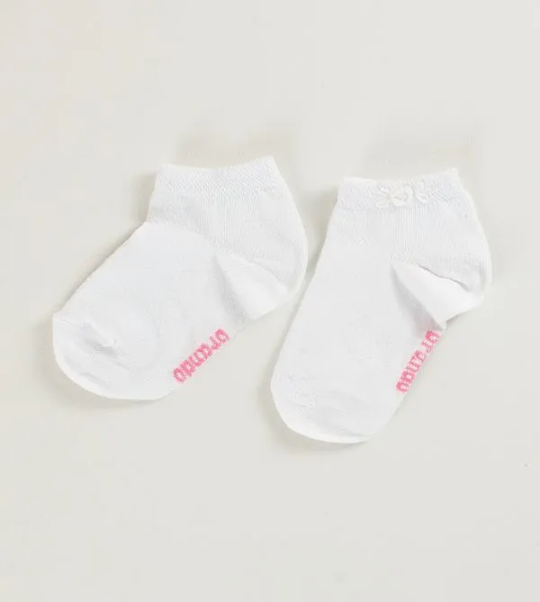 Meia com Bordado Florzinha Branca - Tam. 18 a 25 Branco - 18 a 21