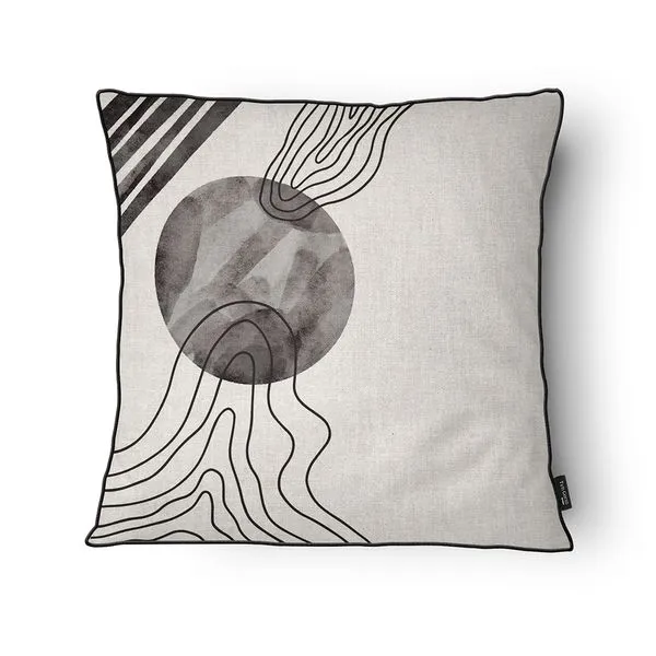 Capa Almofada Essência ES24113C Veludo Com Cordão Abstrata Cinza 43x43cm ES24113C - Tuti Gottô