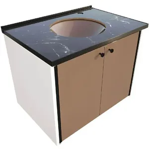 Gabinete para Banheiro Fênix Nero 60x42,5x49cm MDF Ultra com Cuba em Vidro Moldado Preto Crismetal Gabinete para Banheiro Fênix Nero 60x42,5x49cm com Cuba em Vidro Preto Crismetal