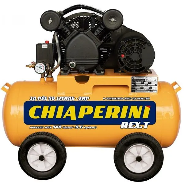 Compressor Chiaperini Rex.t 10 50 Litros Monofásico 140 Psi 1526 Rpm