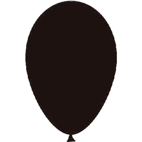 Balão Liso 7 Polegadas Latex Preto - Festball
