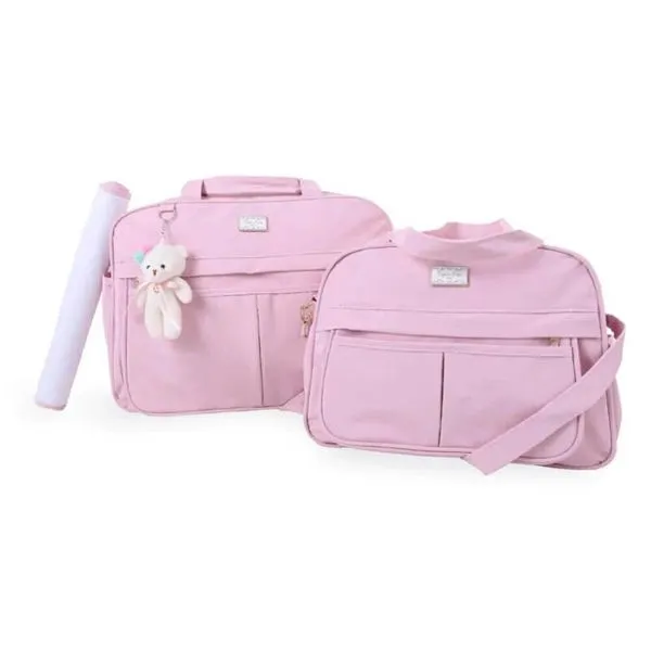 Bolsa Maternidade Espera Feliz 3 Peças Rosa (MP)