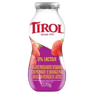 Iogurte Tirol Zero Lactose Morango 170g