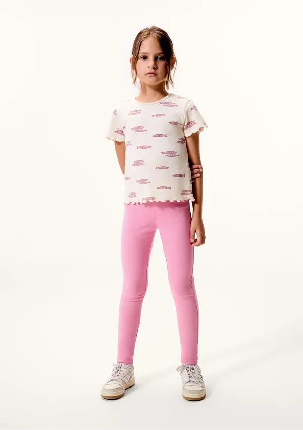 Calça Legging Básica Infantil Menina Tradicional - Rosa 006