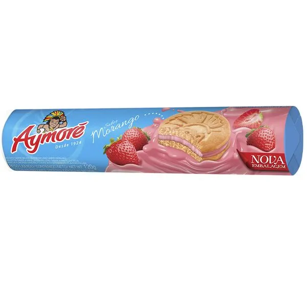 Biscoito Aymoré Recheado Morango 120g